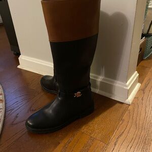 Ralph Lauren Black and Brown Riding Boots